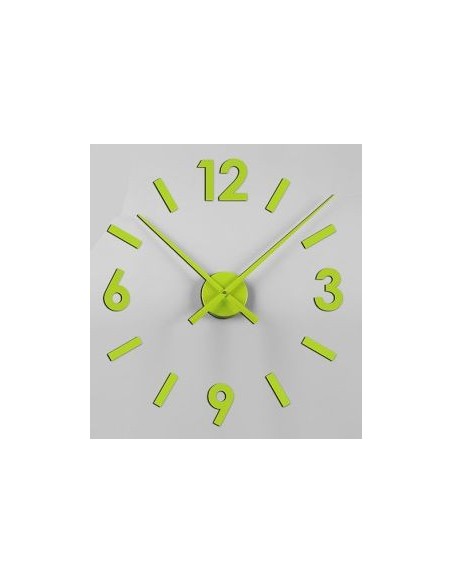 Reloj numeros adhesivos de pared, color verde