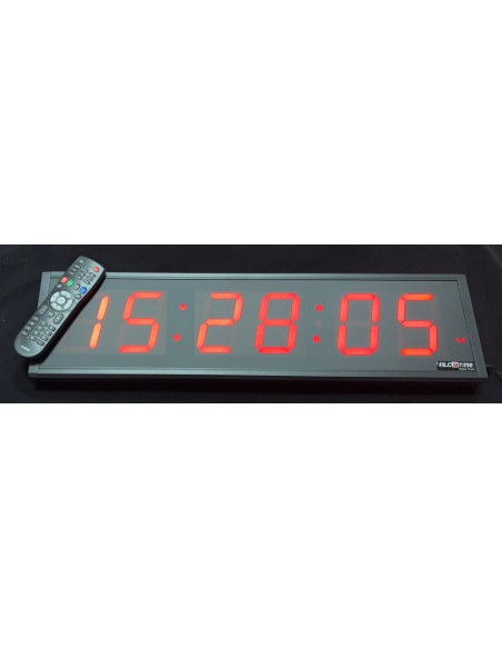 Reloj digital Alcotime grande con segundos. 70x18x4cm.