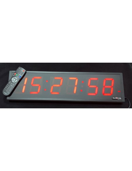 Reloj digital Alcotime grande con segundos. 70x18x4cm.