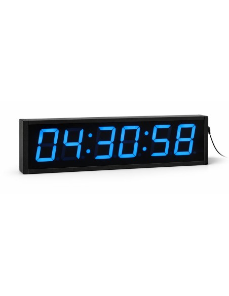 Reloj LED Azul 64 cm con Segundos – Gran Visibilidad, Cronómetro y Mando a Distancia