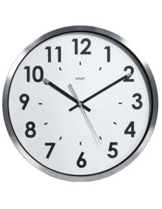Reloj de pared grande de aluminio 45 cm | Números grandes