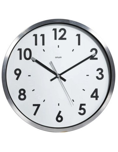 Reloj de pared grande de aluminio 45 cm | Números grandes