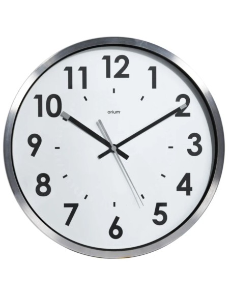 Reloj de pared grande de aluminio 45 cm | Números grandes