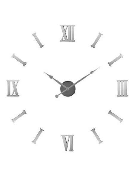 Reloj numeros adhesivos plateado