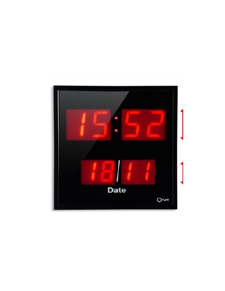 Reloj cuadrado, digital, led rojo