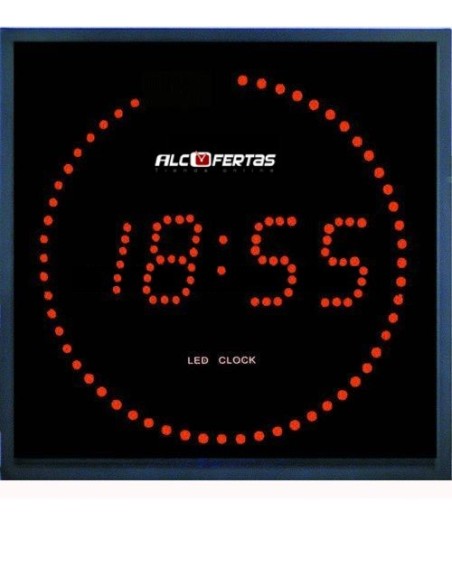 Reloj led roj con segundos en circulo