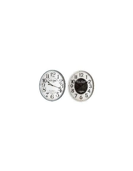 Reloj pared metal madera