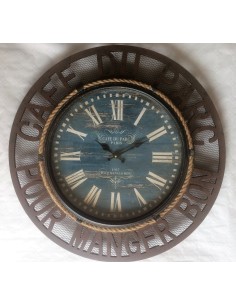 Reloj Pared madera metal 2