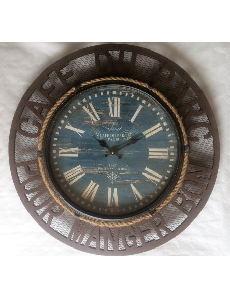 Reloj Pared madera metal