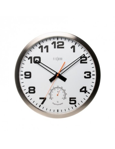 Reloj de pared con termómetro blanco