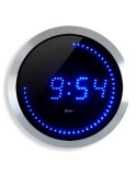 Reloj digital de pared LED  azul redondo 