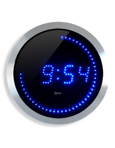 Reloj digital de pared LED  azul redondo 