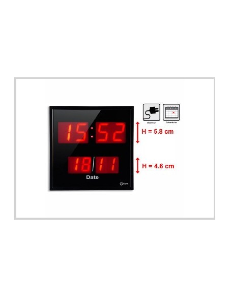 Reloj cuadrado, digital, led rojo