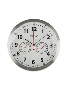 Reloj de pared analógico con termómetro y humedad (Reloj pared)