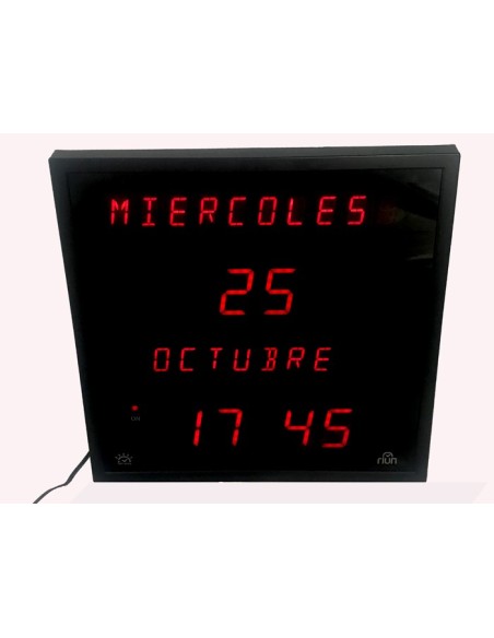 Reloj cuadrado, digital, led rojo