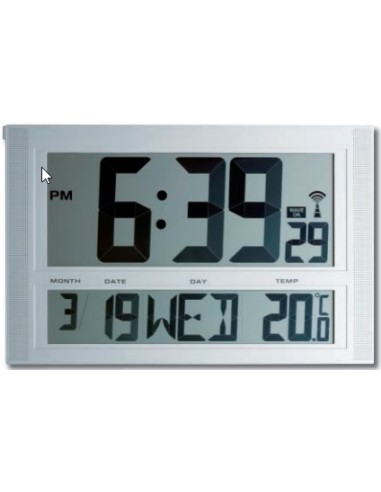 Reloj Digital LCD radiocontrolado 42x28cm