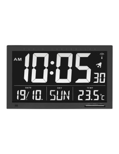 Reloj Digital LCD radiocontrolado 37x23cm