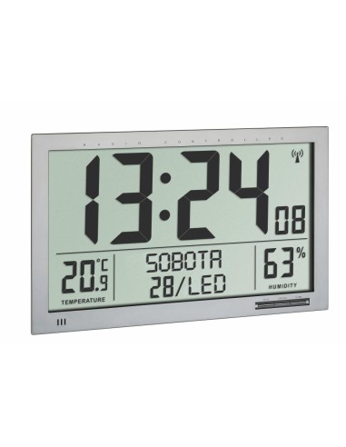 Reloj LCD radiocontrolado con humedad