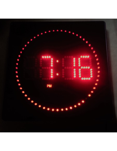 Reloj led roj con segundos en circulo