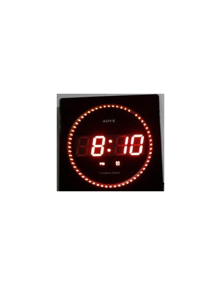 Reloj led roj con segundos en circulo