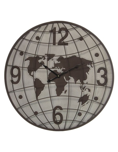 Reloj decorativo pared, mapamundi 60cm