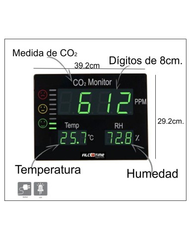 Medidor de CO2, temperatura y humedad