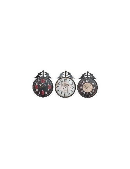 Reloj pared madera metal