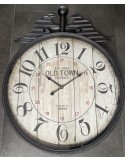 Reloj pared madera metal