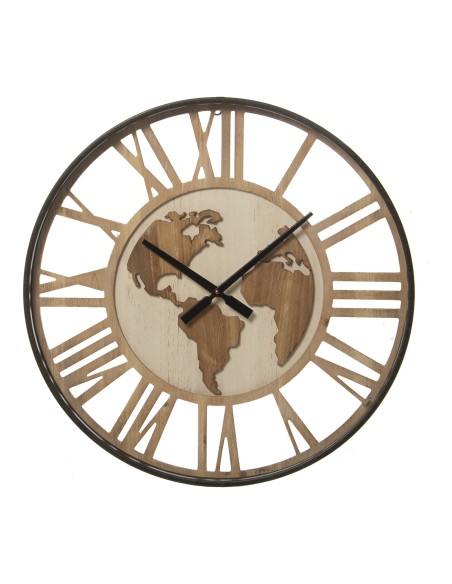 Reloj decorativo pared, mapamundi 60cm